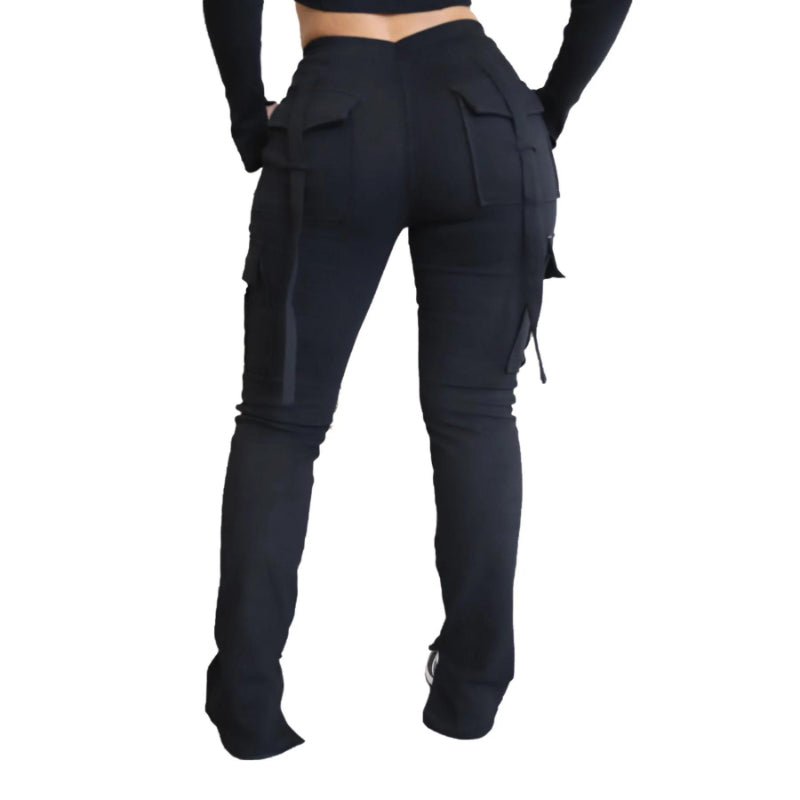 Stylish Solid Color Cargo Pants