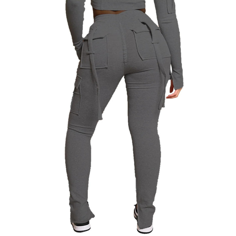 Stylish Solid Color Cargo Pants-Legletic