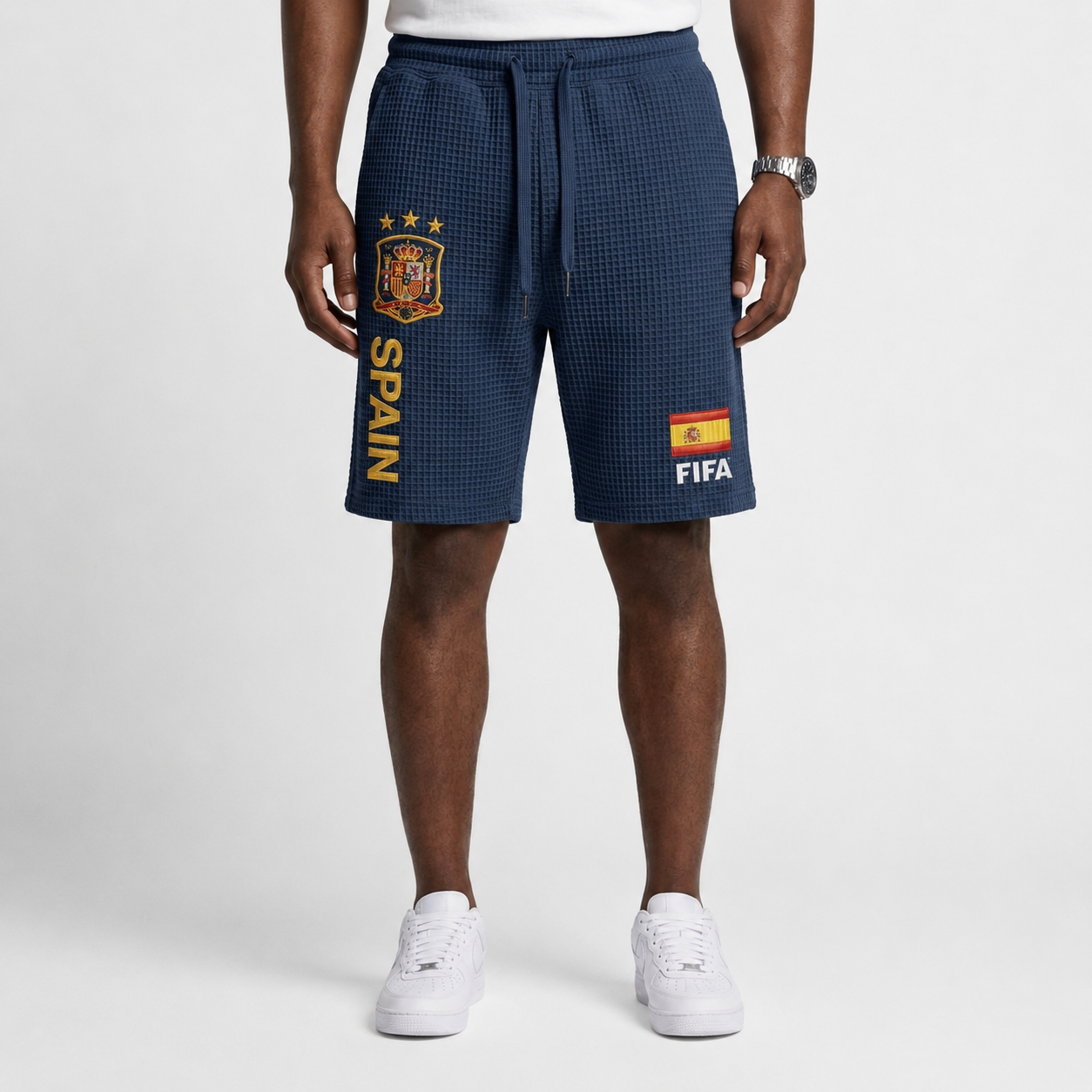 FIFA 2026 Spain Printed Waffle Football Fan Shorts