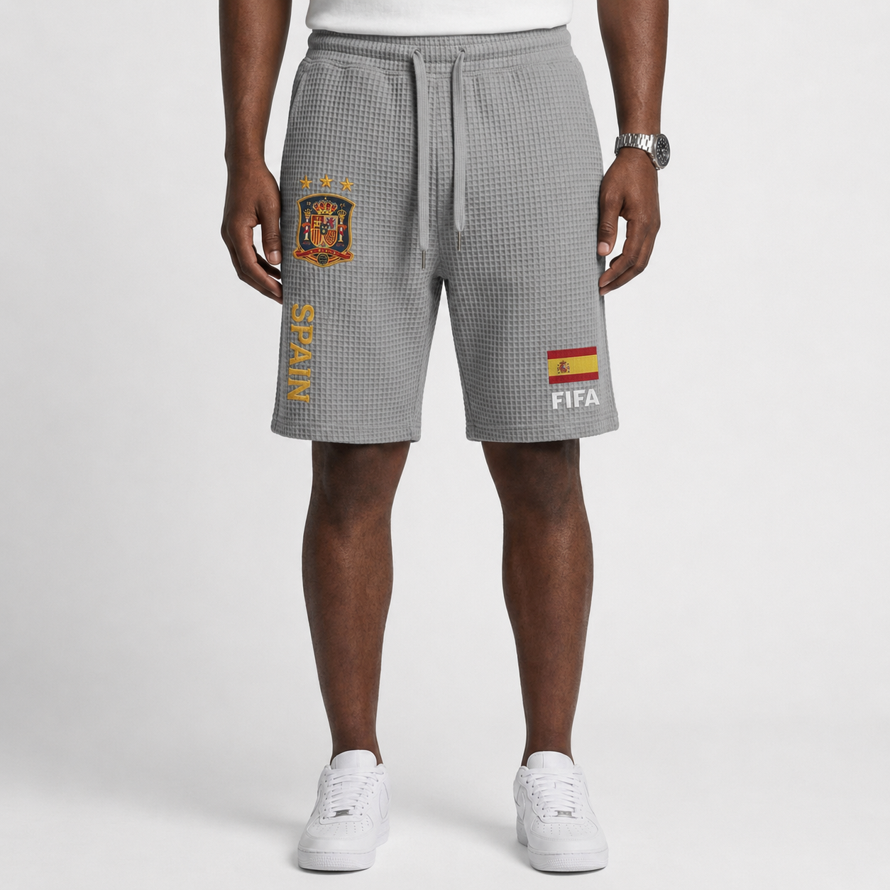 FIFA 2026 Spain Printed Waffle Football Fan Shorts