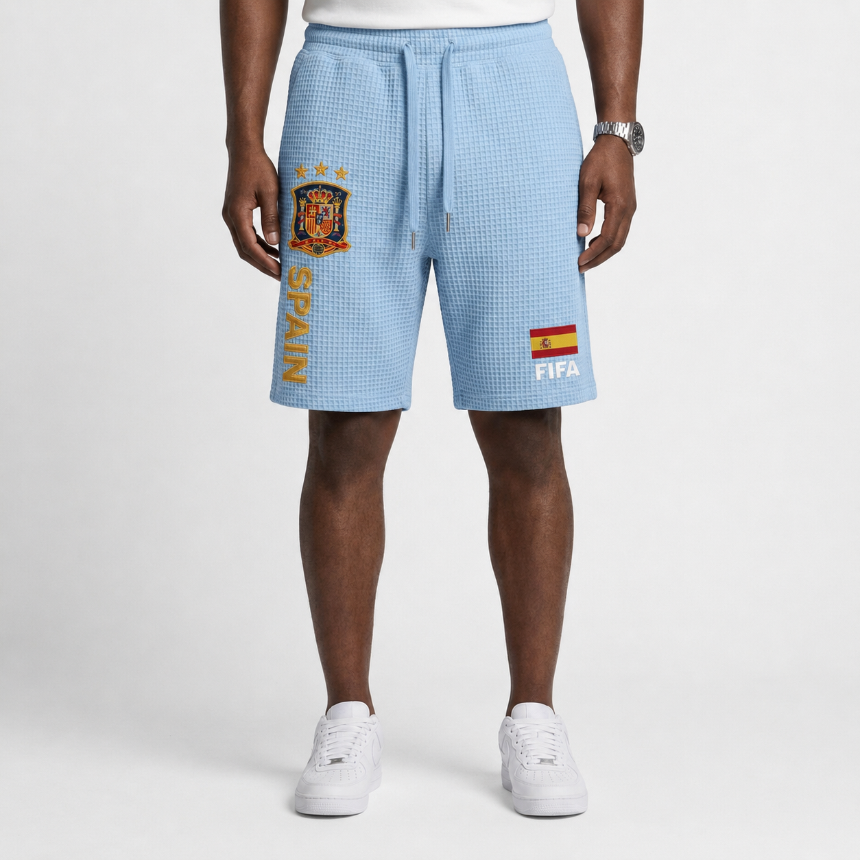 FIFA 2026 Spain Printed Waffle Football Fan Shorts