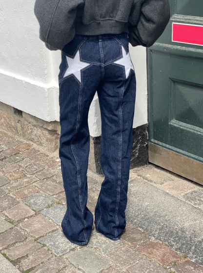 Star Jeans With White Stars-Legletic
