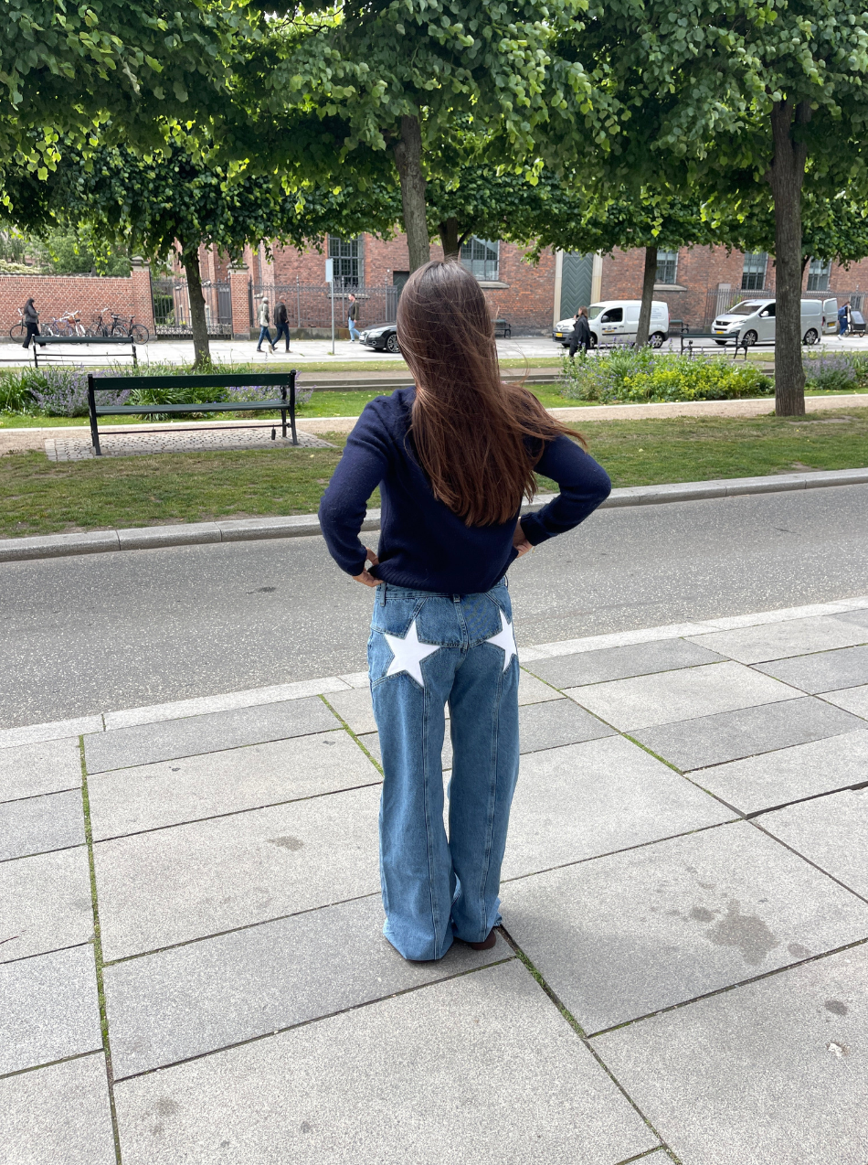 Star Jeans With White Stars-Legletic