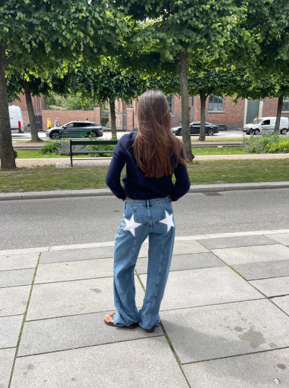 Star Jeans With White Stars-Legletic