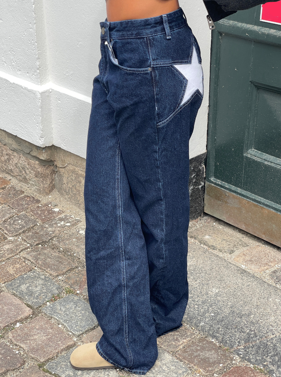 Star Jeans With White Stars-Legletic