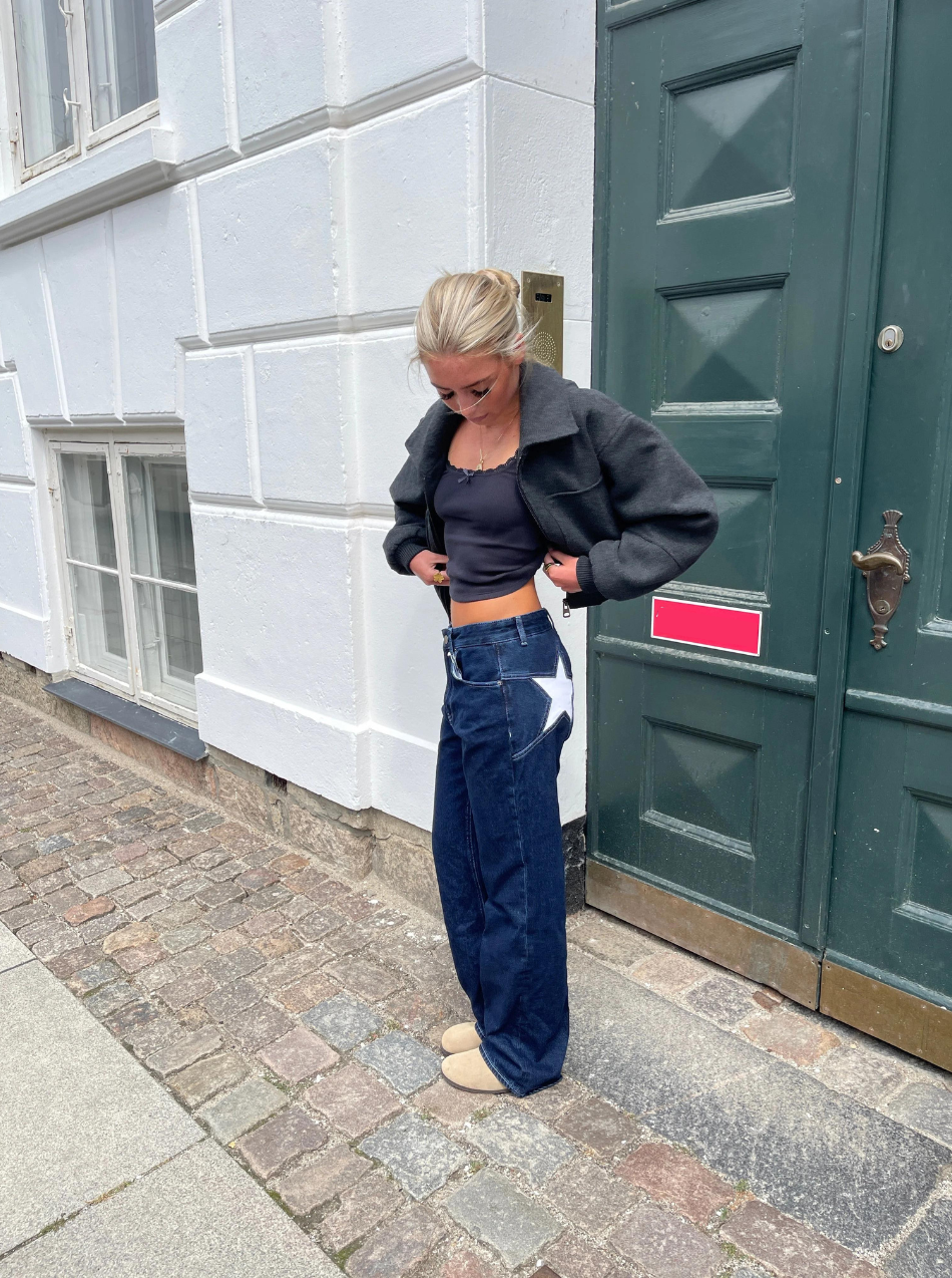 Star Jeans With White Stars-Legletic