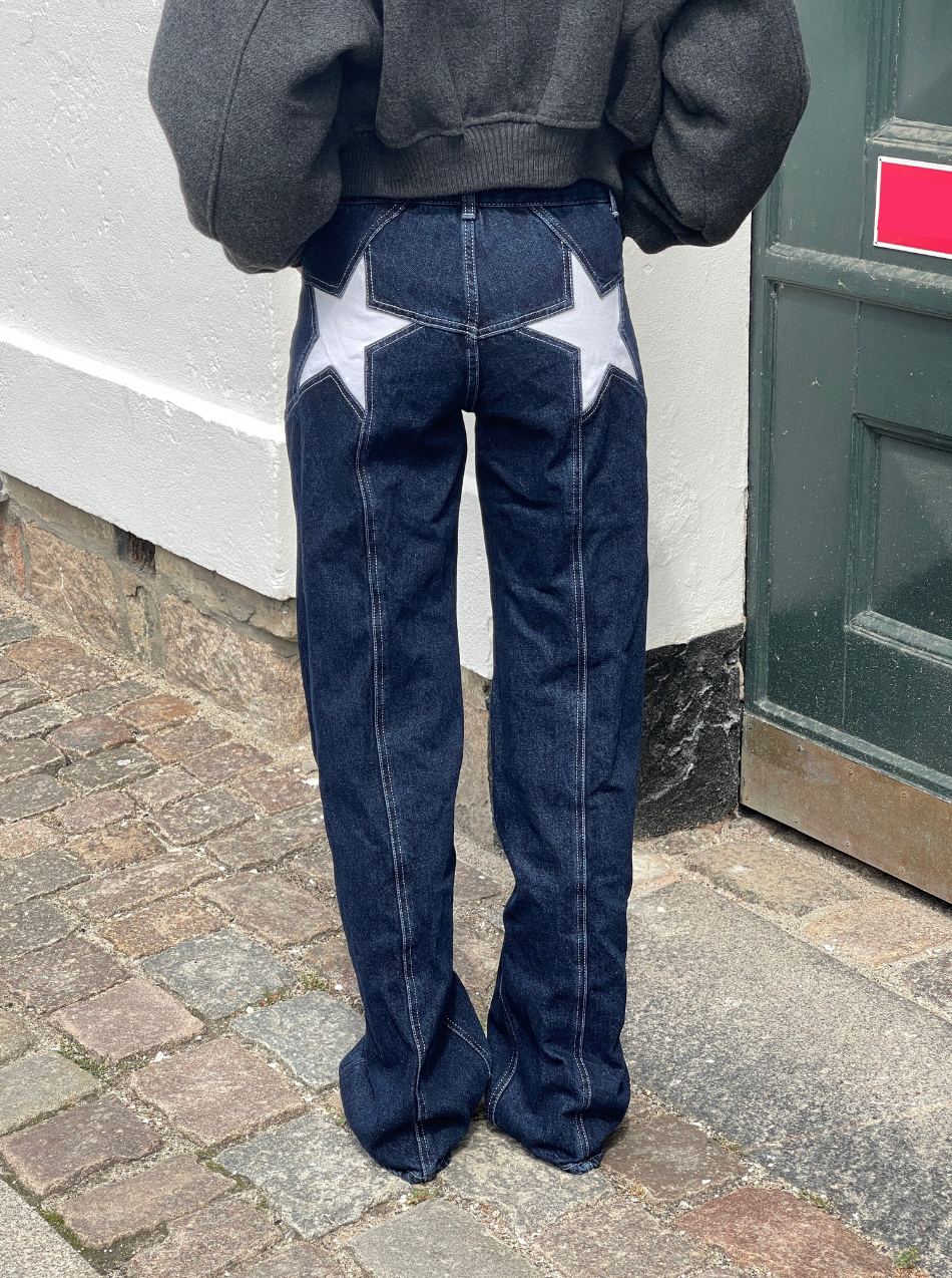 Star Jeans With White Stars-Legletic