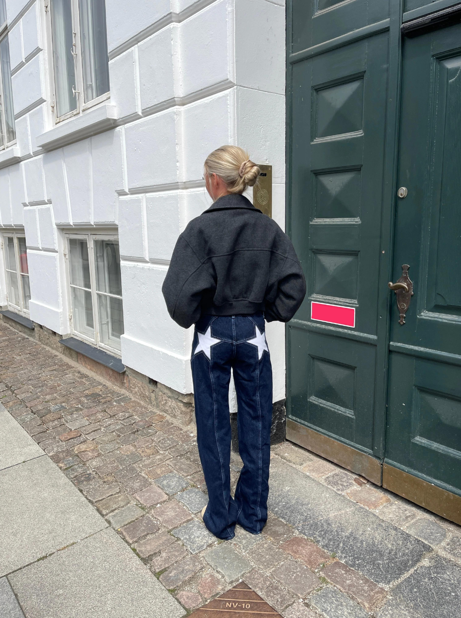 Star Jeans With White Stars-Legletic