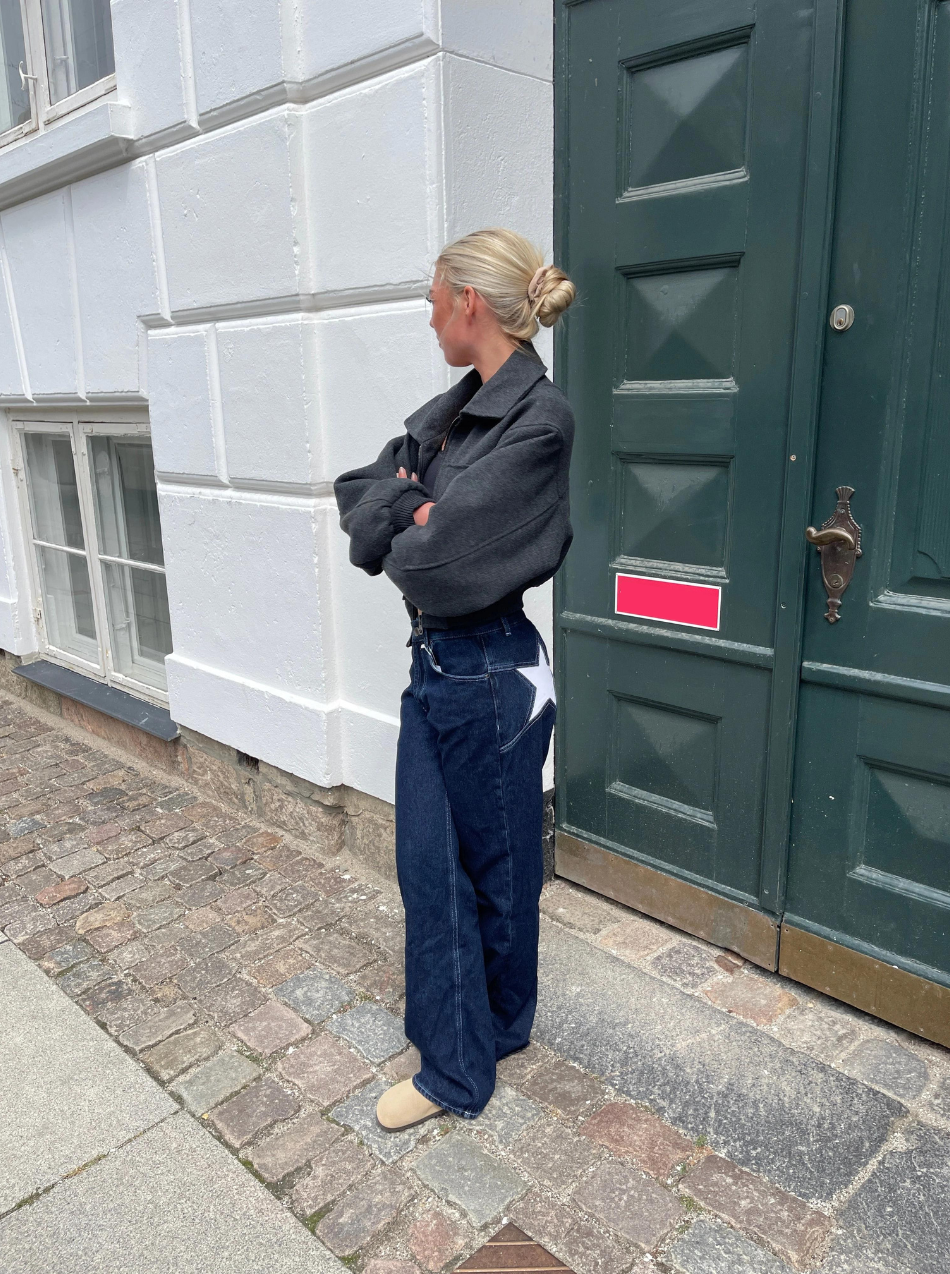 Star Jeans With White Stars-Legletic