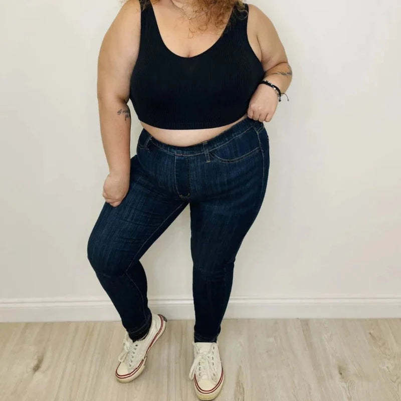 Tummy Control Comfy Pull On Jeans-Legletic