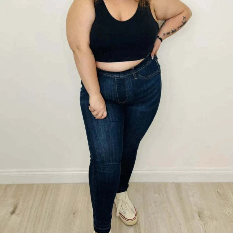 Tummy Control Comfy Pull On Jeans-Legletic