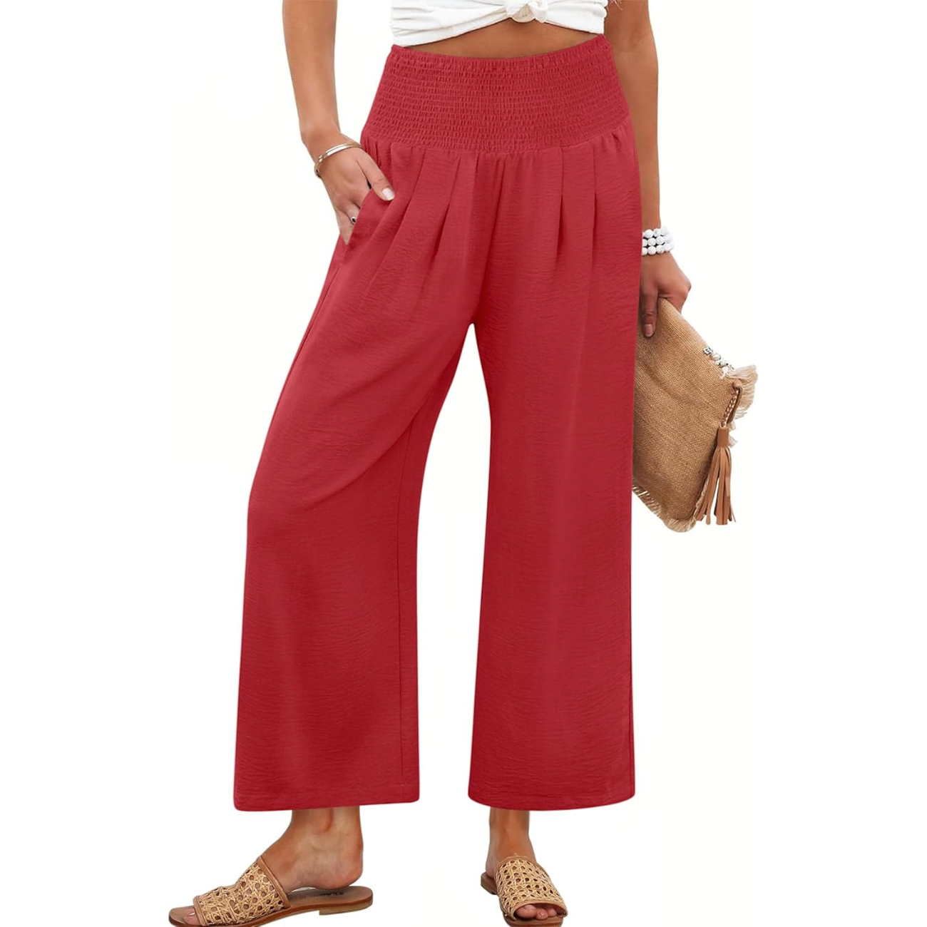 Summer Casual Flowy Palazzo Trousers For Women