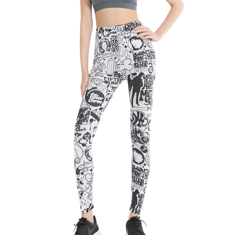 Cartoon Comic Printed Leggings-Legletic
