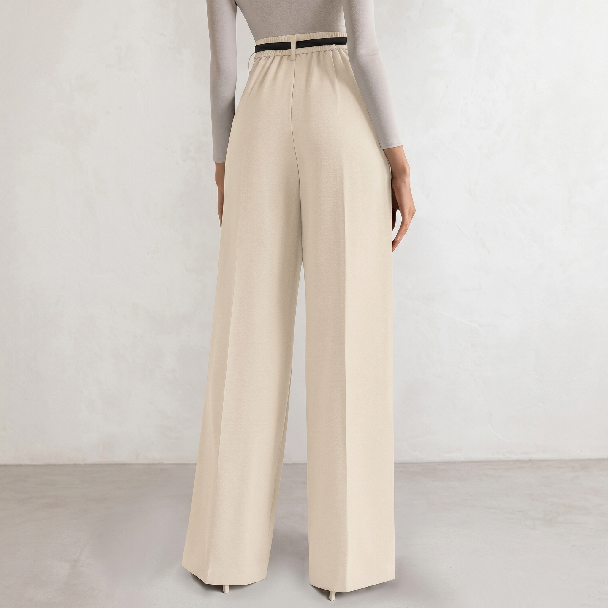 Wide And Flowy Business Casual Work Palazzo Trousers For Women