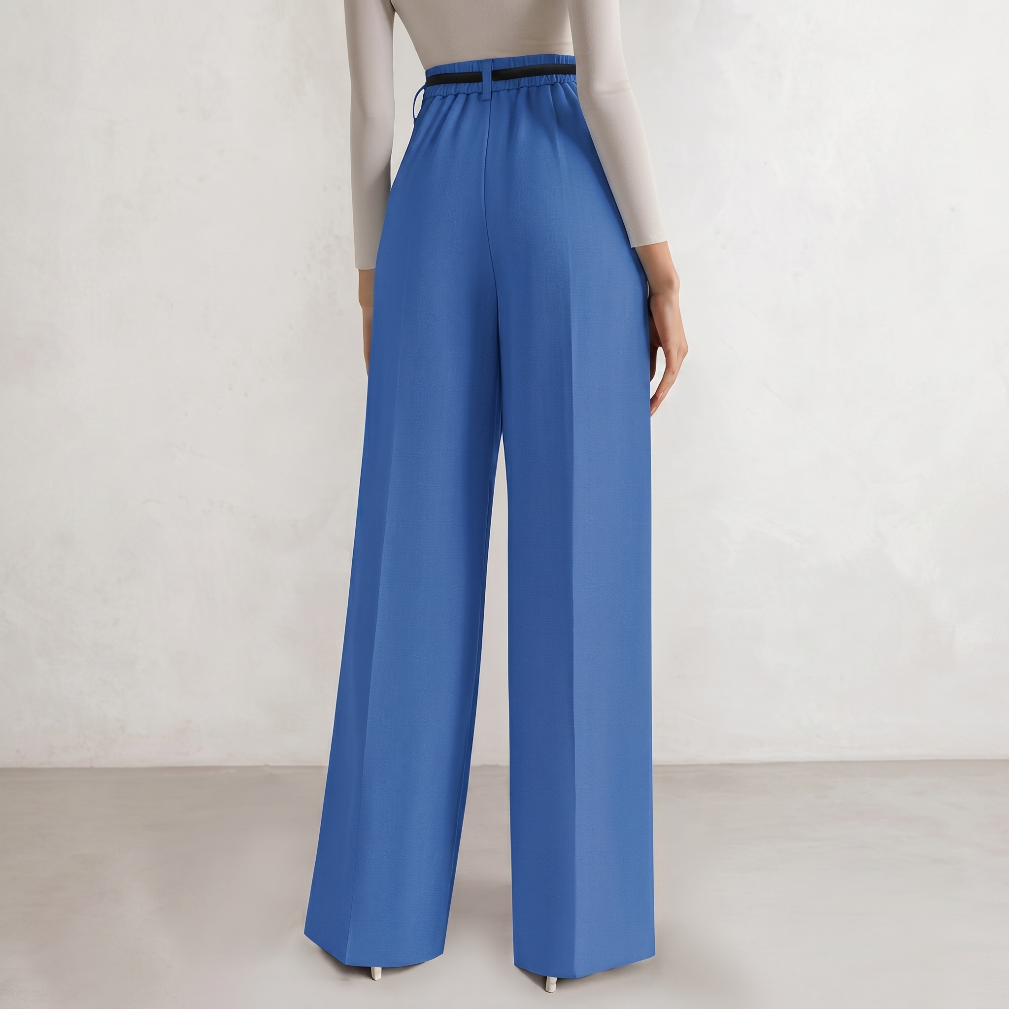Wide And Flowy Business Casual Work Palazzo Trousers For Women