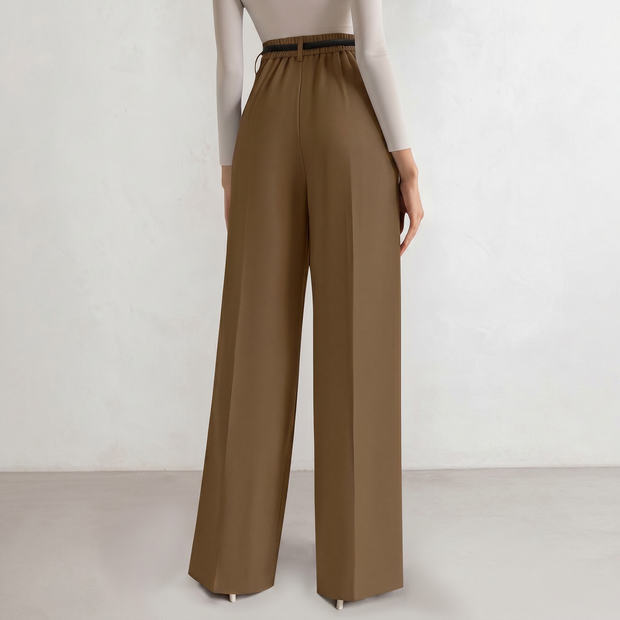 Wide And Flowy Business Casual Work Palazzo Trousers For Women
