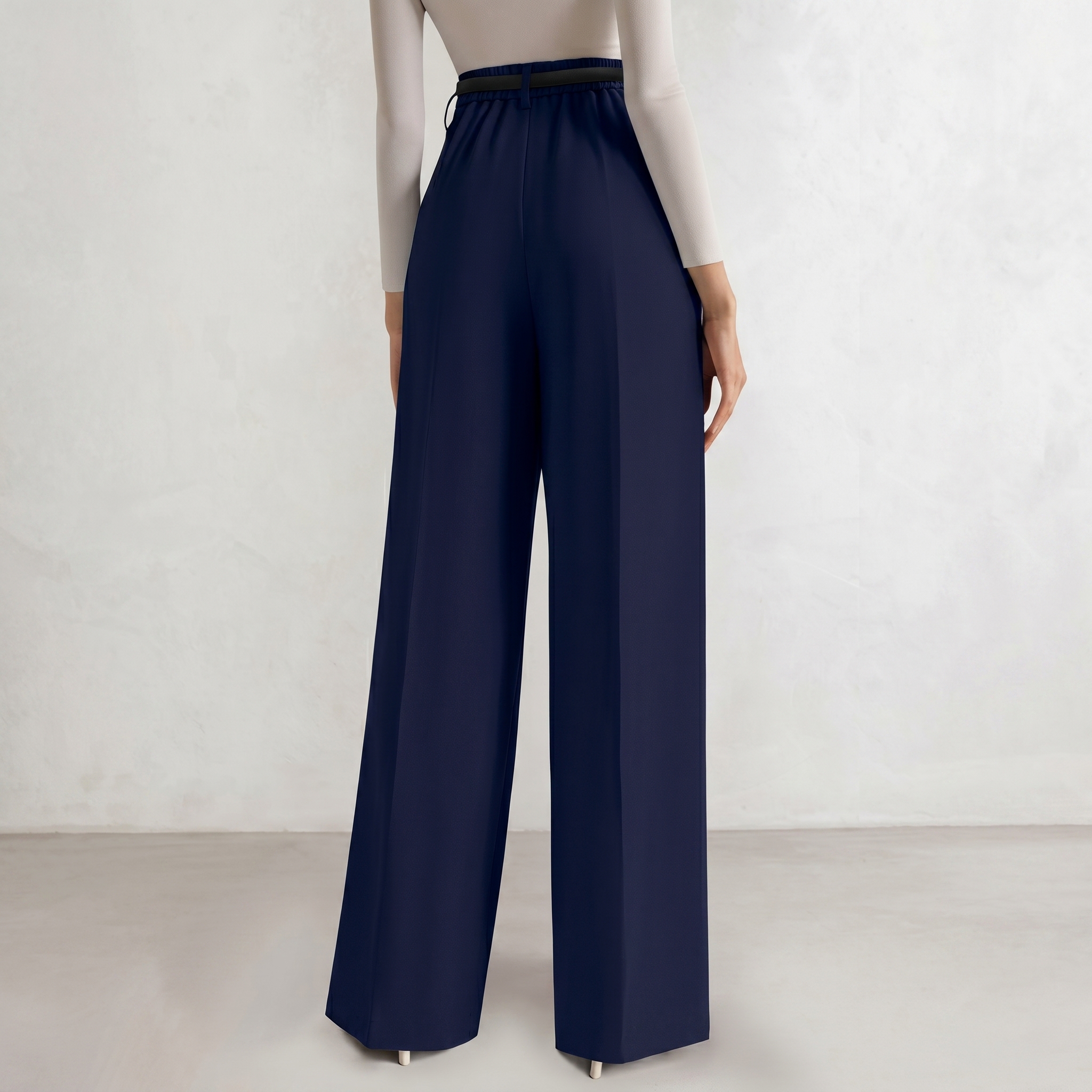 Wide And Flowy Business Casual Work Palazzo Trousers For Women