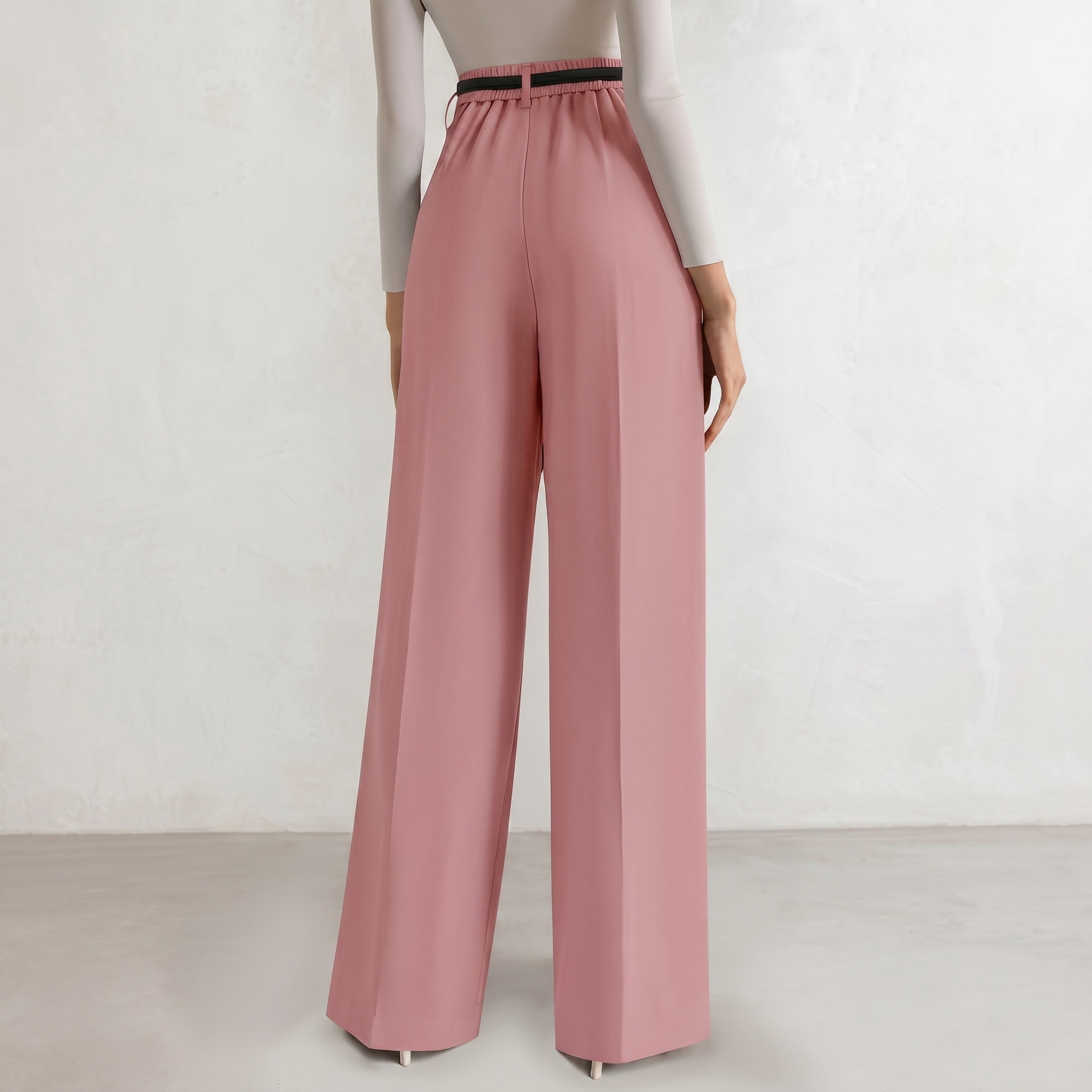 Wide And Flowy Business Casual Work Palazzo Trousers For Women