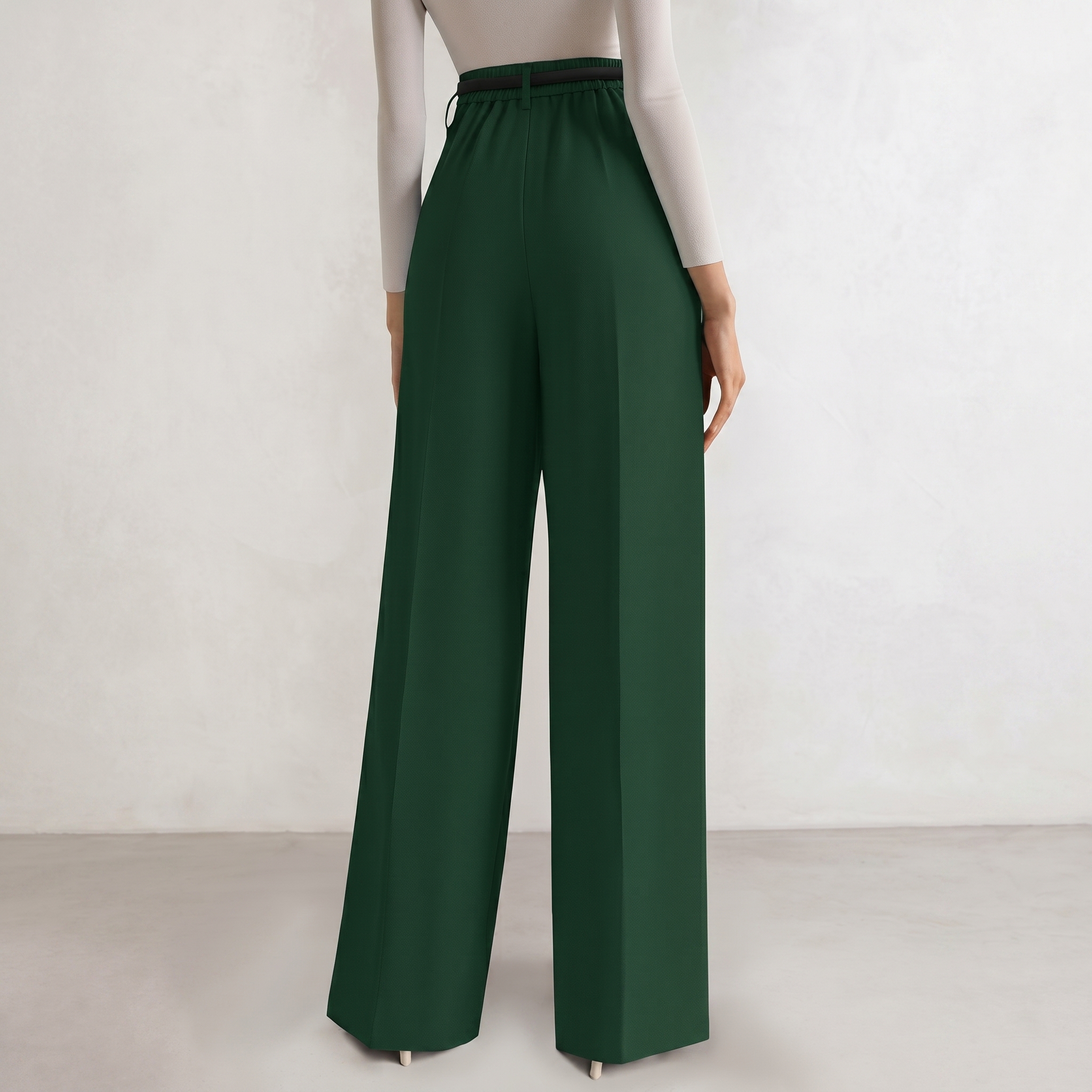 Wide And Flowy Business Casual Work Palazzo Trousers For Women