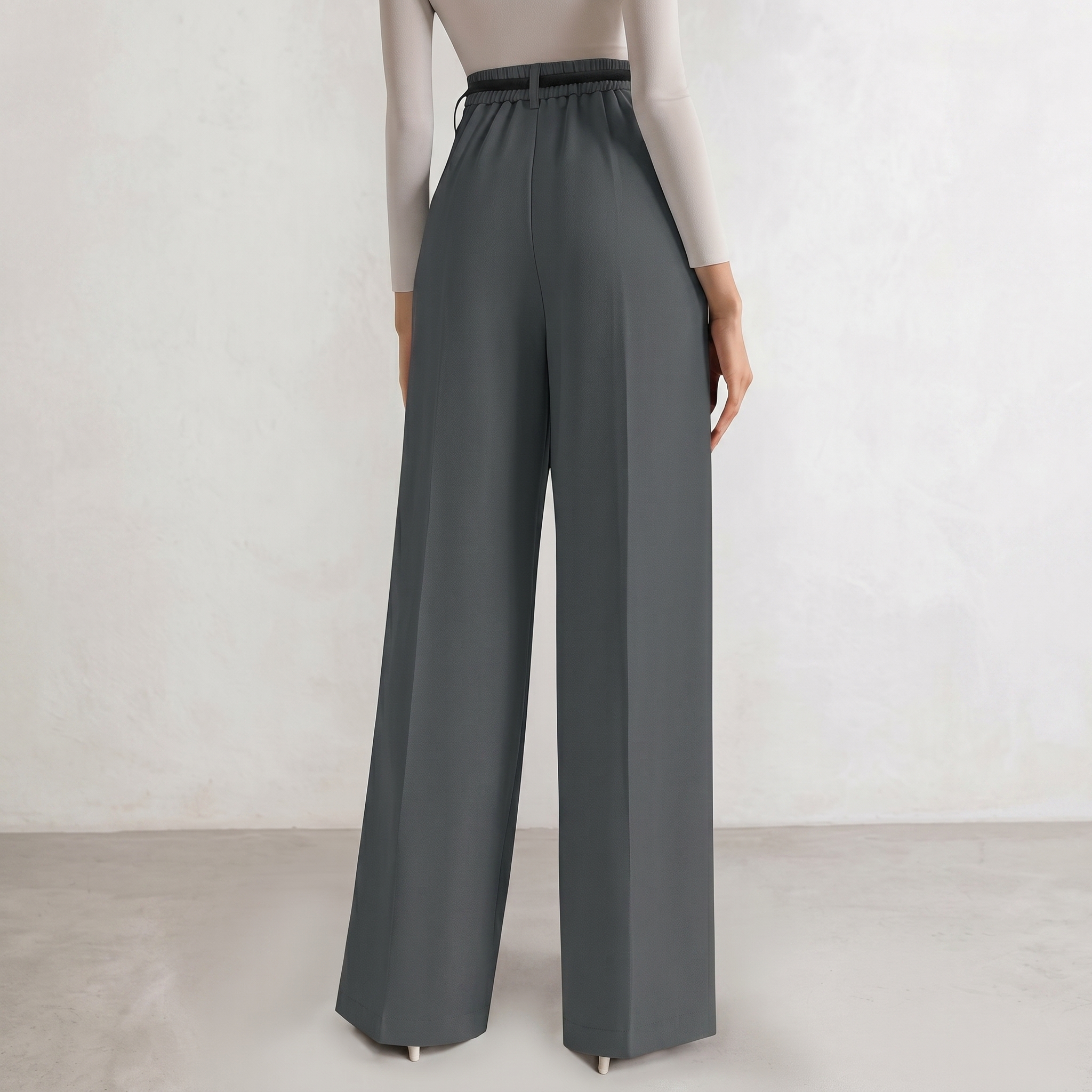 Wide And Flowy Business Casual Work Palazzo Trousers For Women