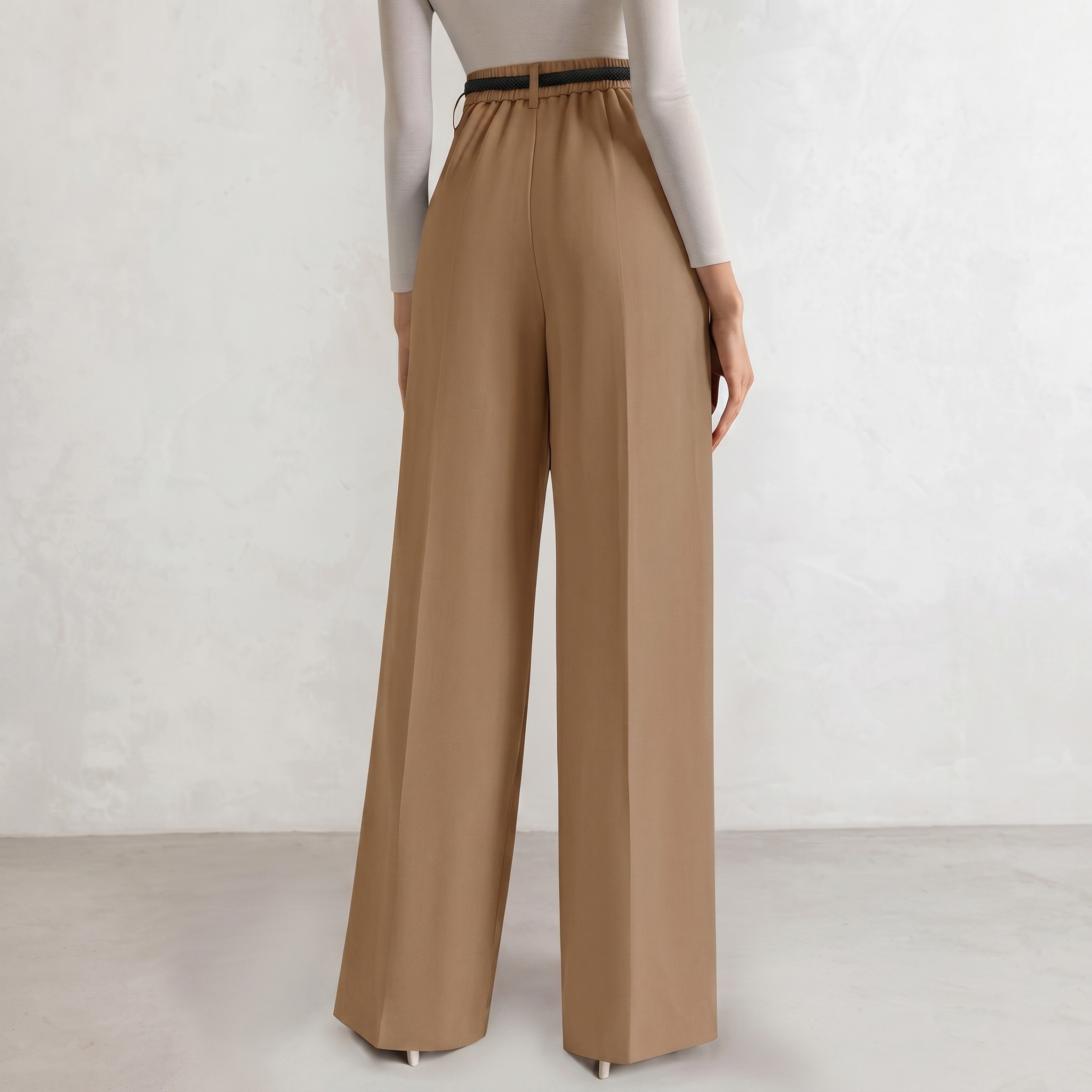 Wide And Flowy Business Casual Work Palazzo Trousers For Women