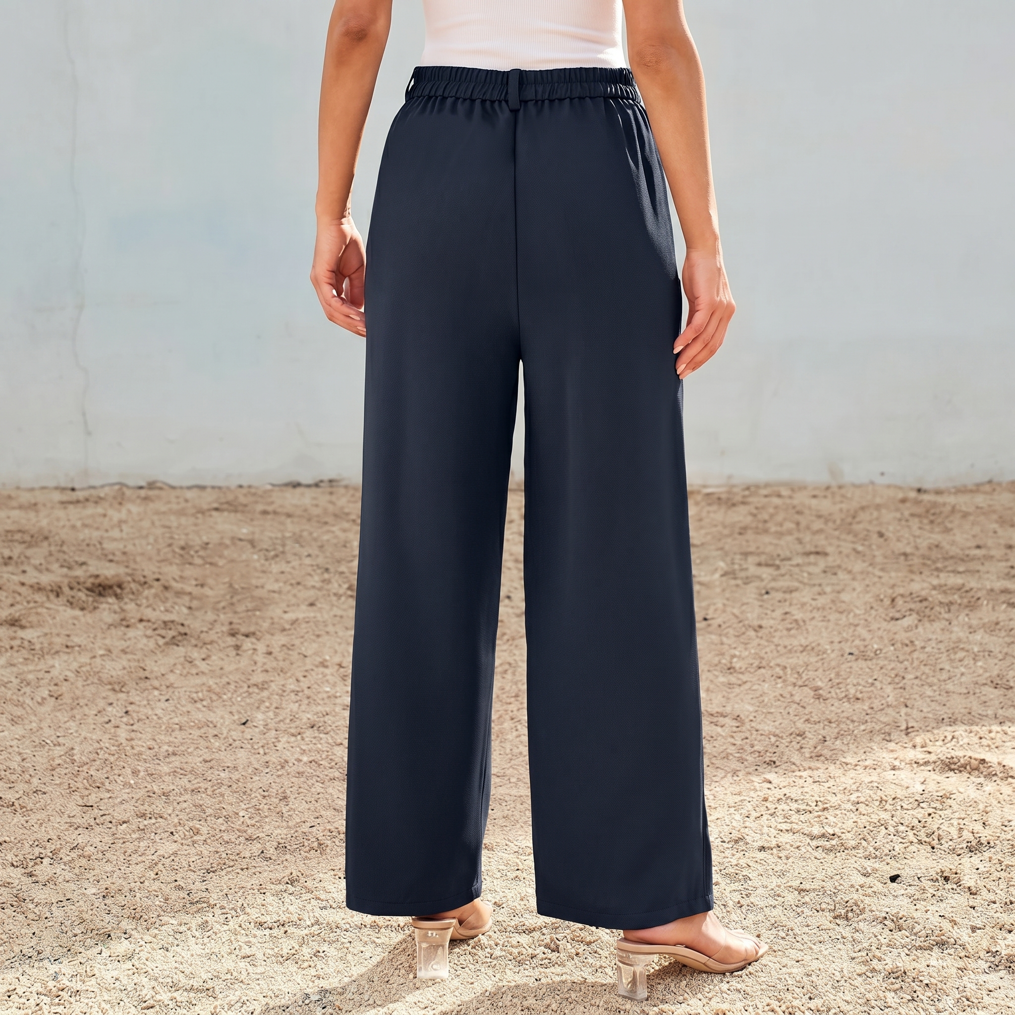 Wide Bottom Dress Pants High Rise Dressy For Women