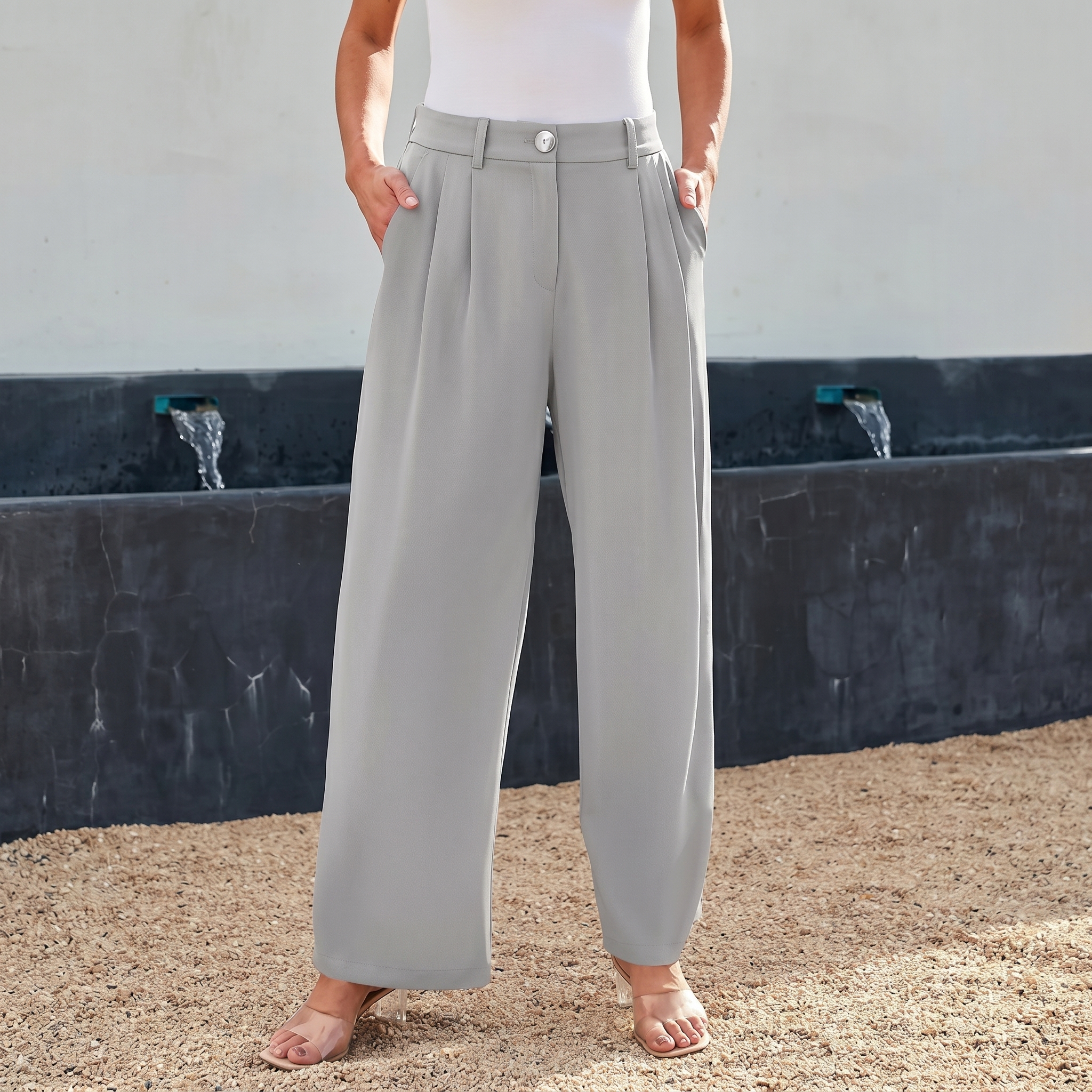 Wide And Leg Dress Pants High Rise Dressy For Women