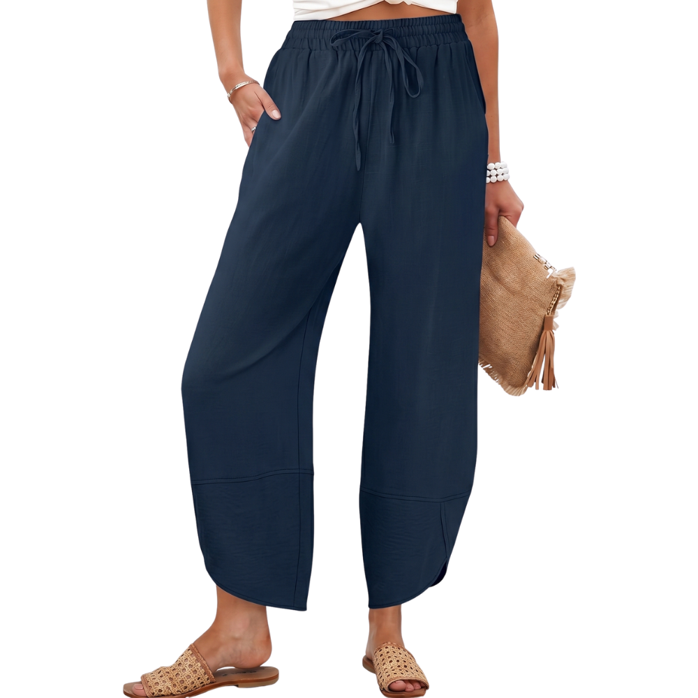 Flowy Barrel Cropped Wide Lounge Pants For Women