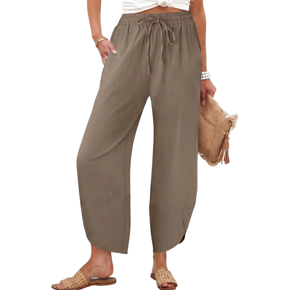 Flowy Barrel Cropped Wide Lounge Pants For Women