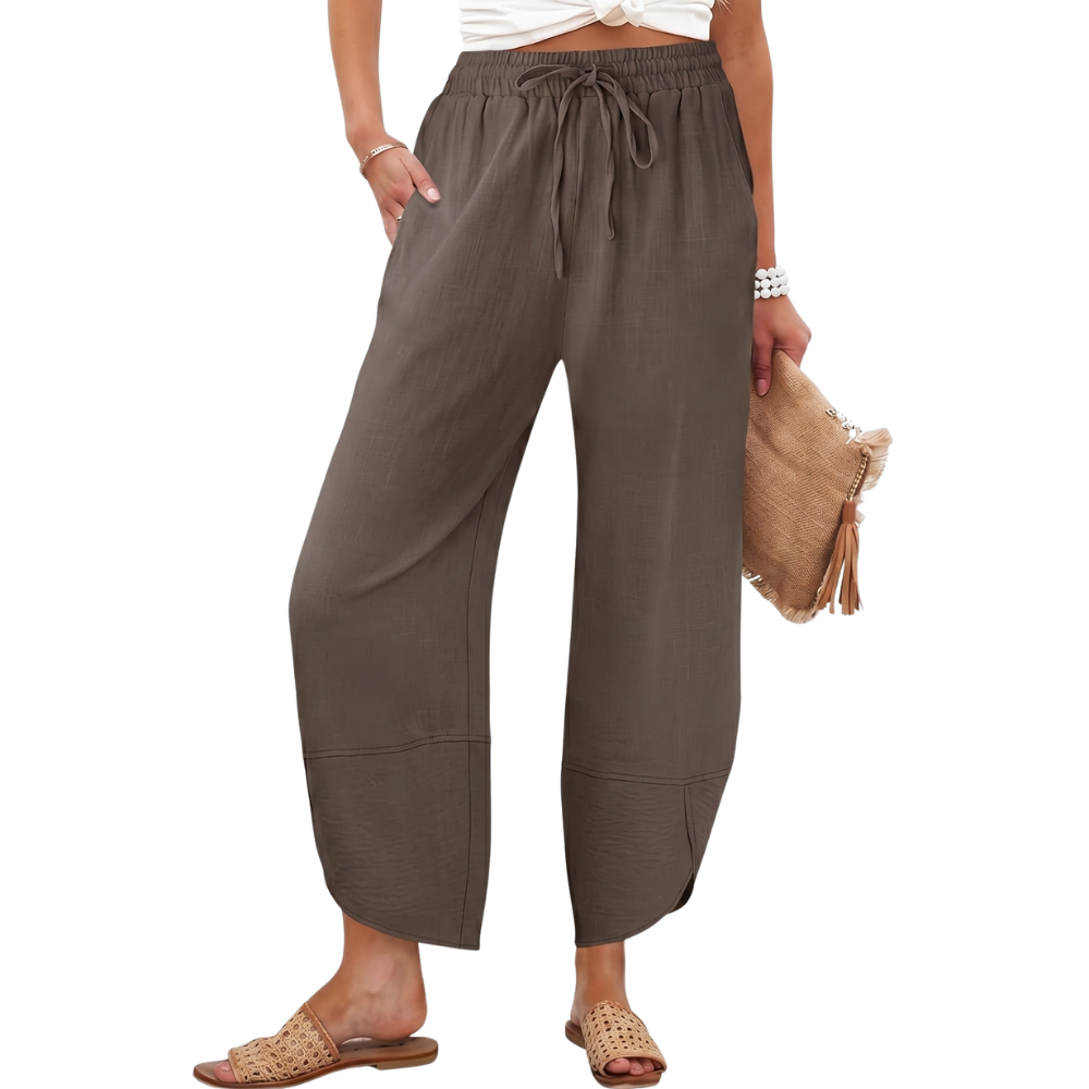 Flowy Barrel Cropped Wide Lounge Pants For Women