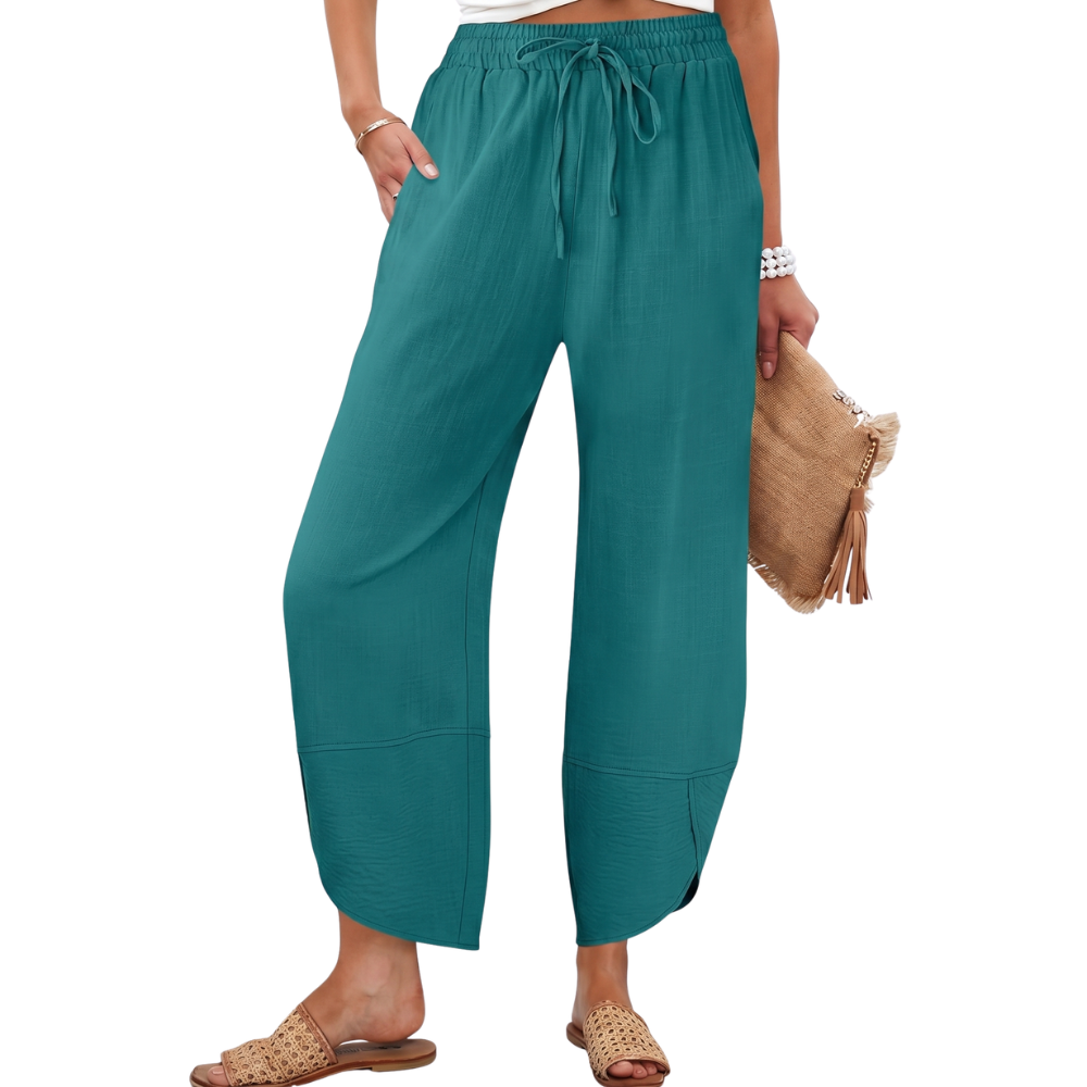 Flowy Barrel Cropped Wide Lounge Pants For Women
