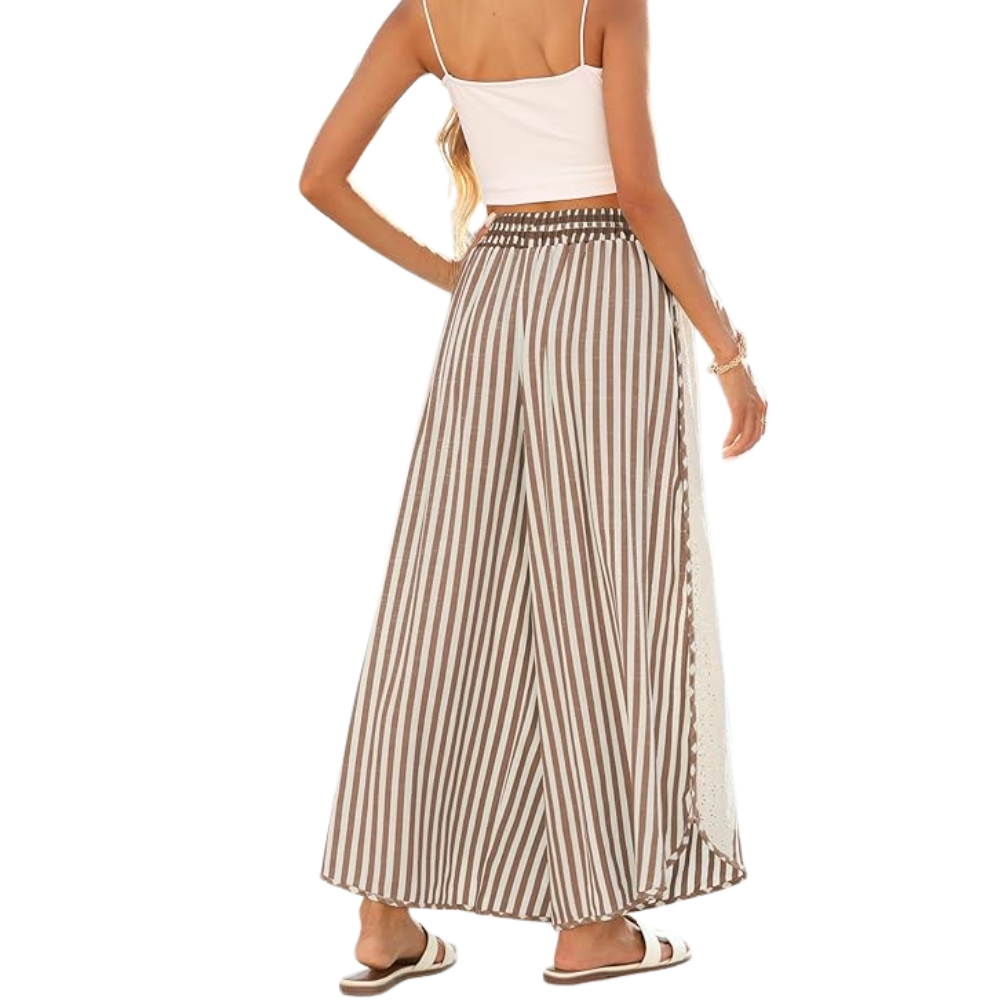 Casual Loose Striped Wide Lounge Palazzo Pants For Women
