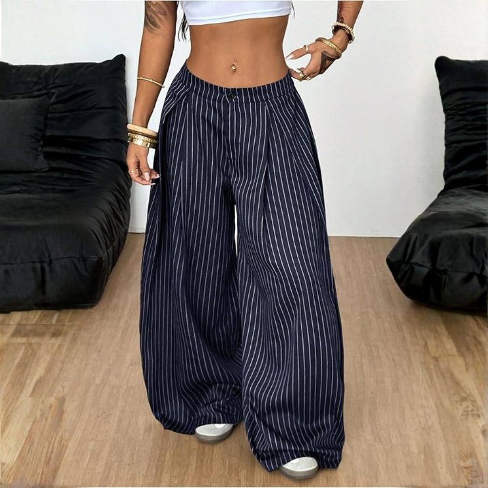 Oversized Pleated Wide Casual Baggy Trousers For Women