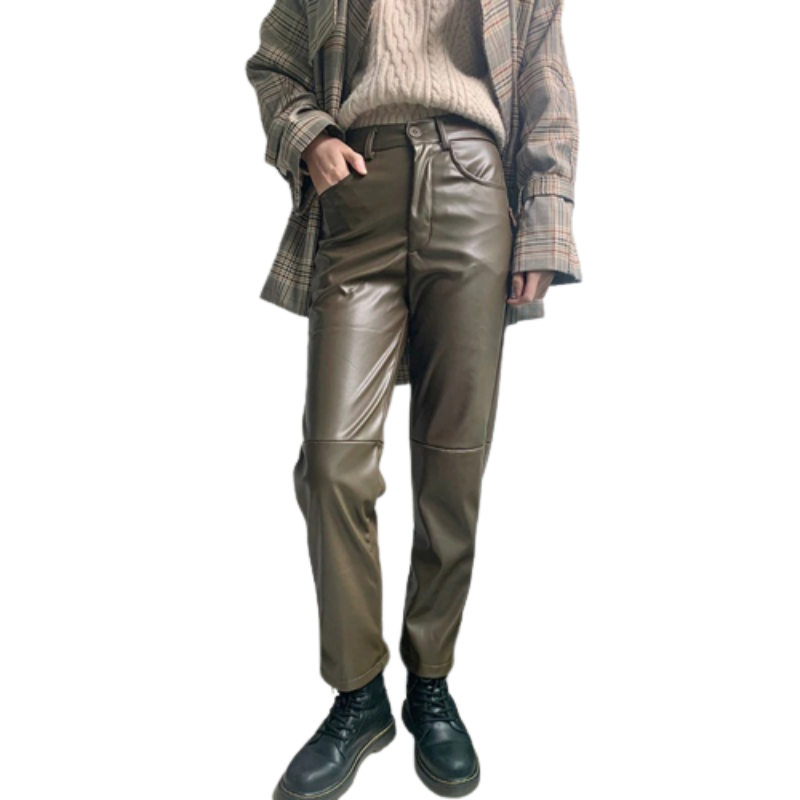 Faux Leather Skinny Harem Pants-Legletic