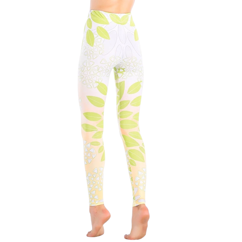 3D Leaves Printed Leggings-Legletic