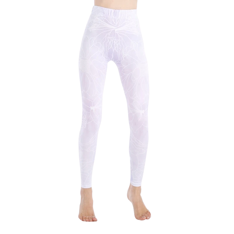 3D White Printed Leggings-Legletic
