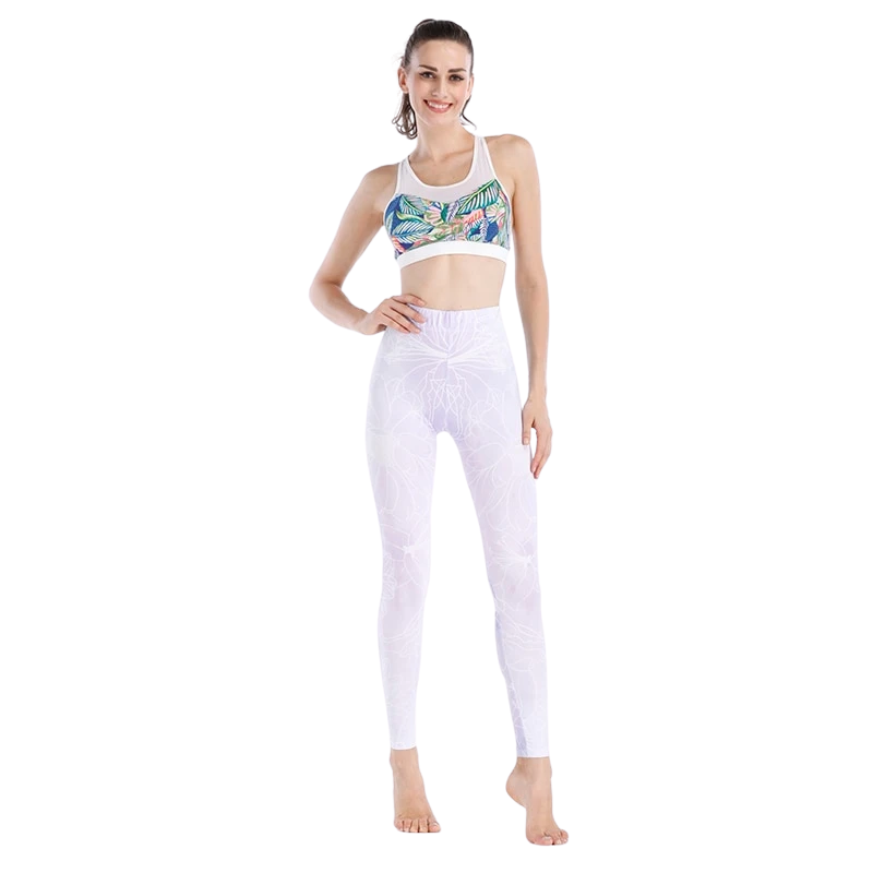 3D White Printed Leggings-Legletic