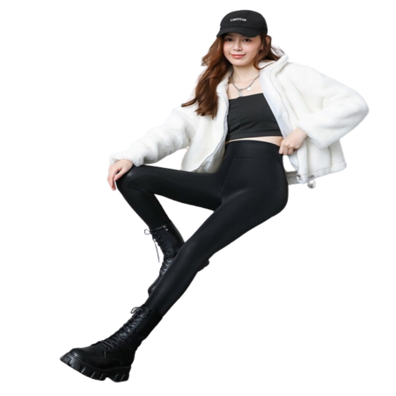 High Waist Skinny Leather Long Trouser-Legletic