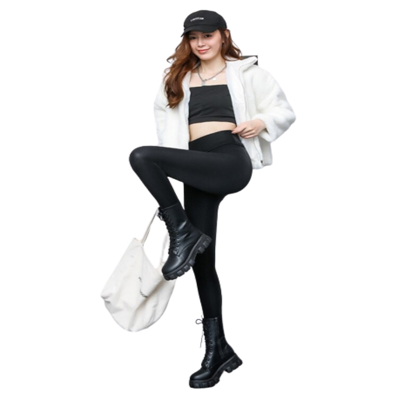 High Waist Skinny Leather Long Trouser-Legletic