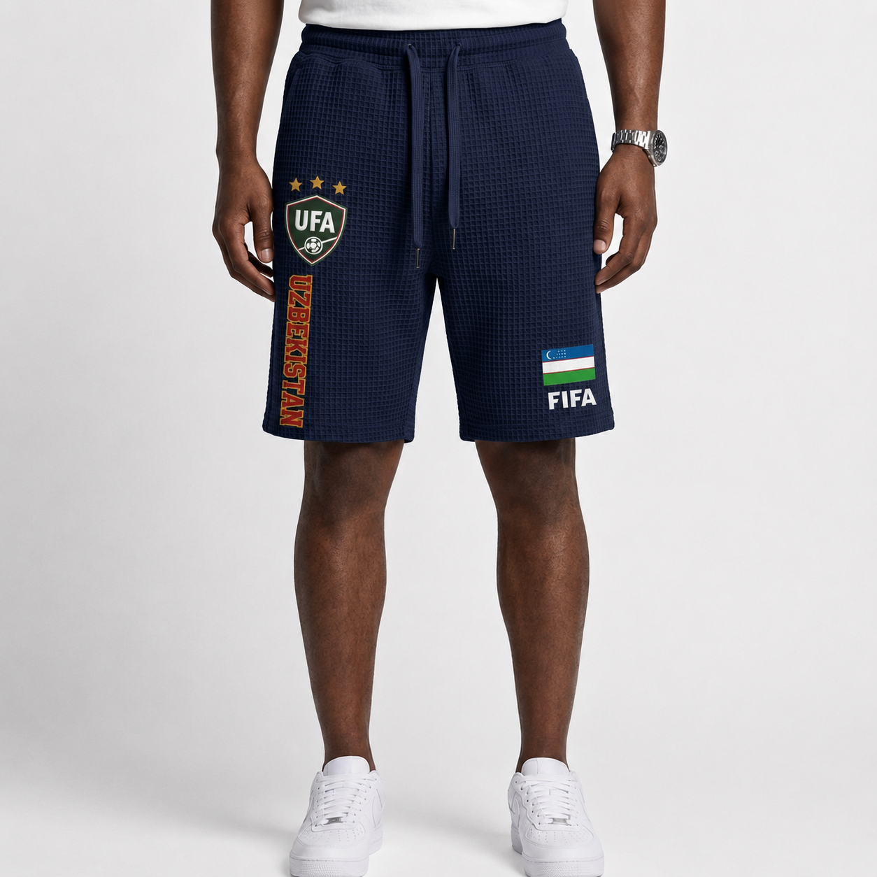 FIFA 2026 Uzbekistan Printed Waffle Football Fan Shorts