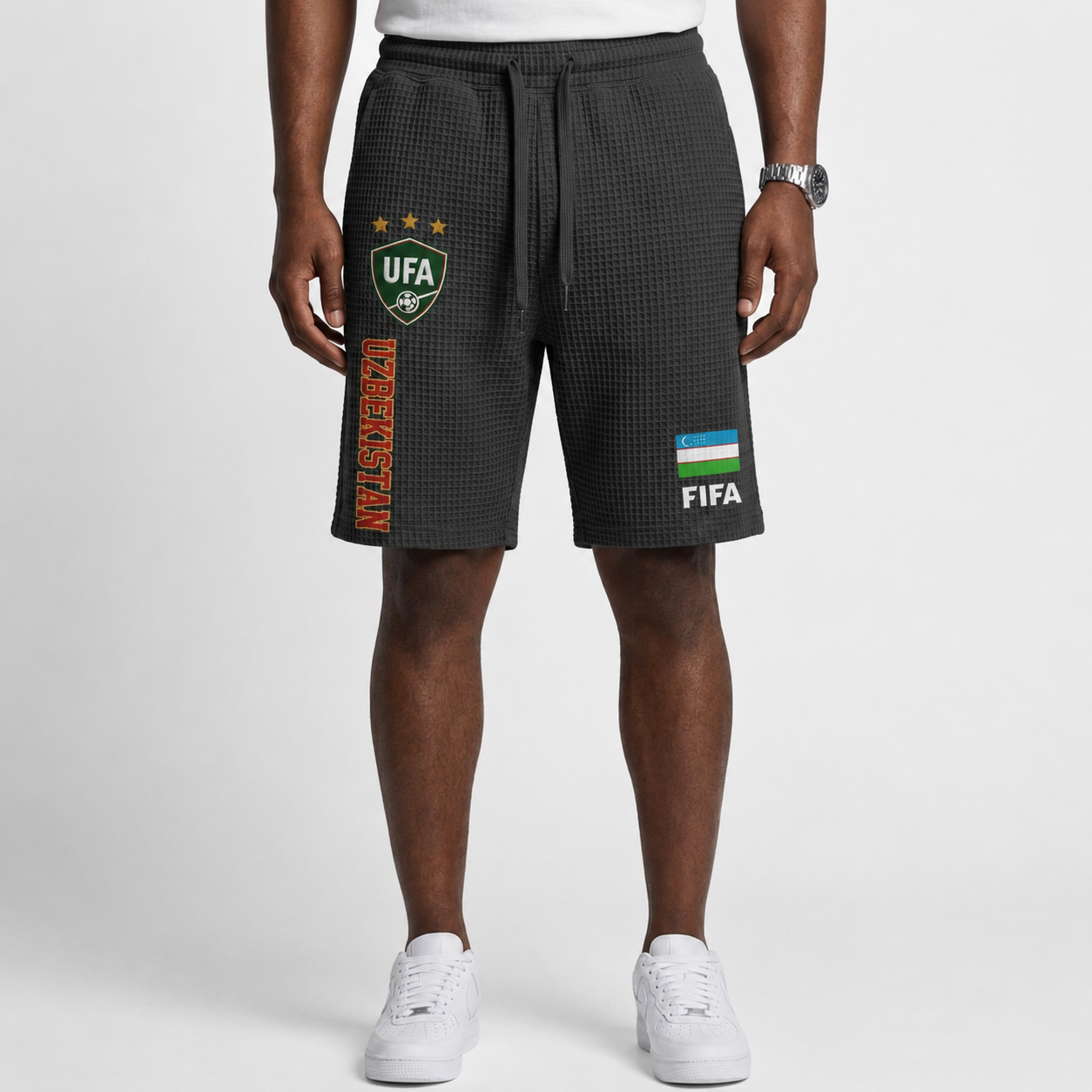 FIFA 2026 Uzbekistan Printed Waffle Football Fan Shorts