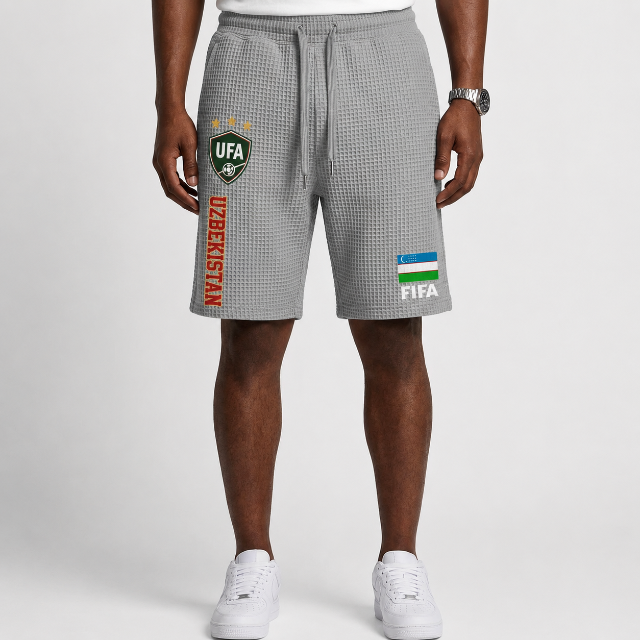 FIFA 2026 Uzbekistan Printed Waffle Football Fan Shorts