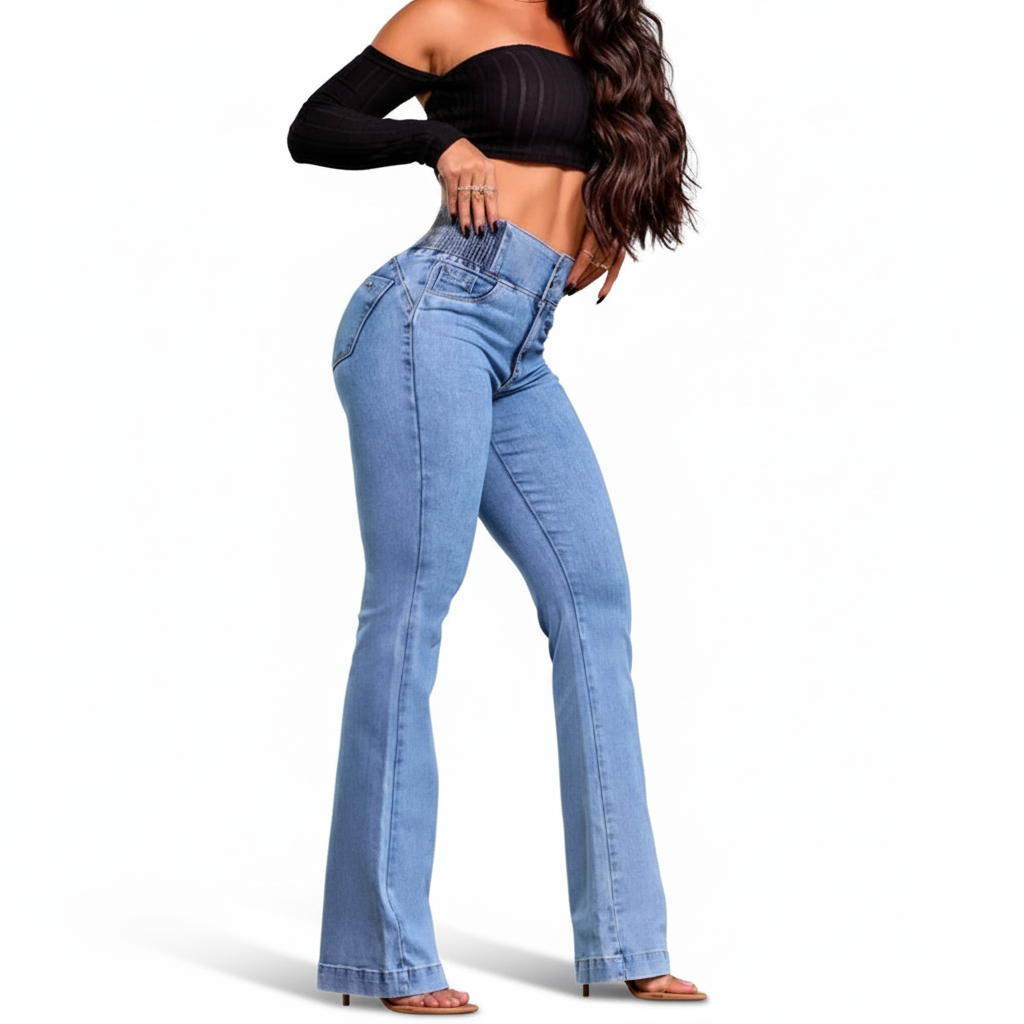 Everyday High Rise Stretch Flare Jeans For Women