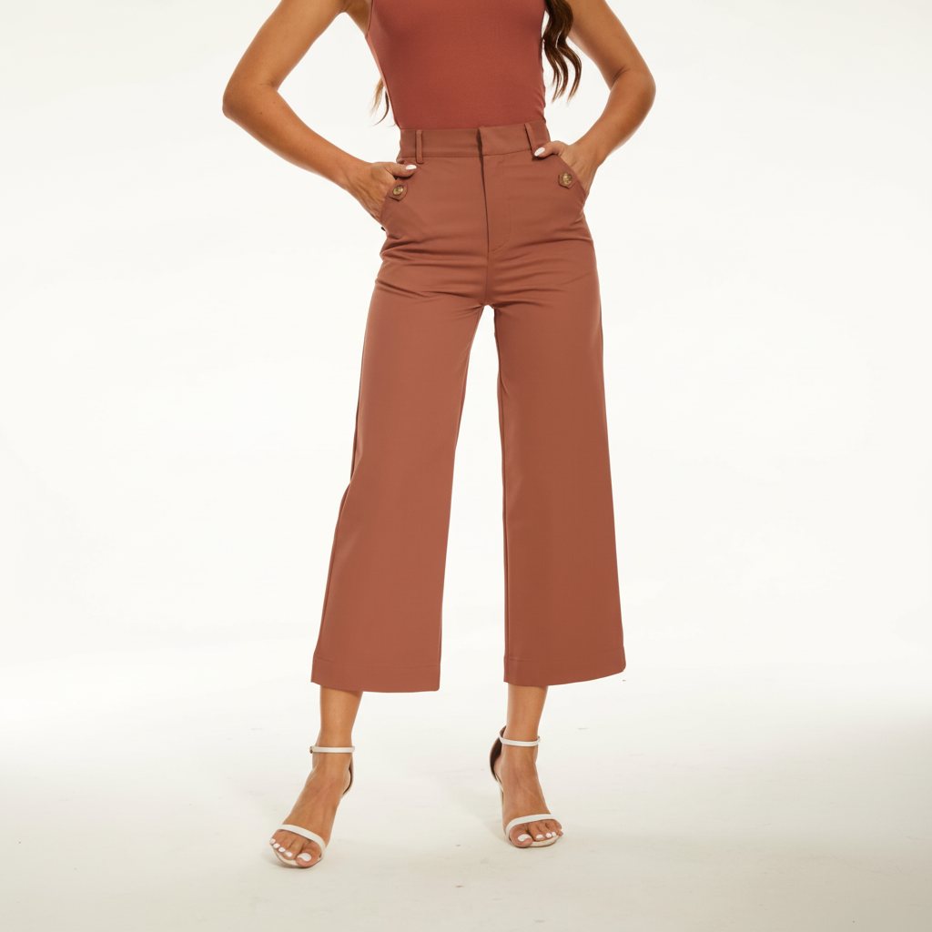Stretch Twill Cropped Wide Leg PantStretch Twill Cropped Wide Leg Pant - Image 7