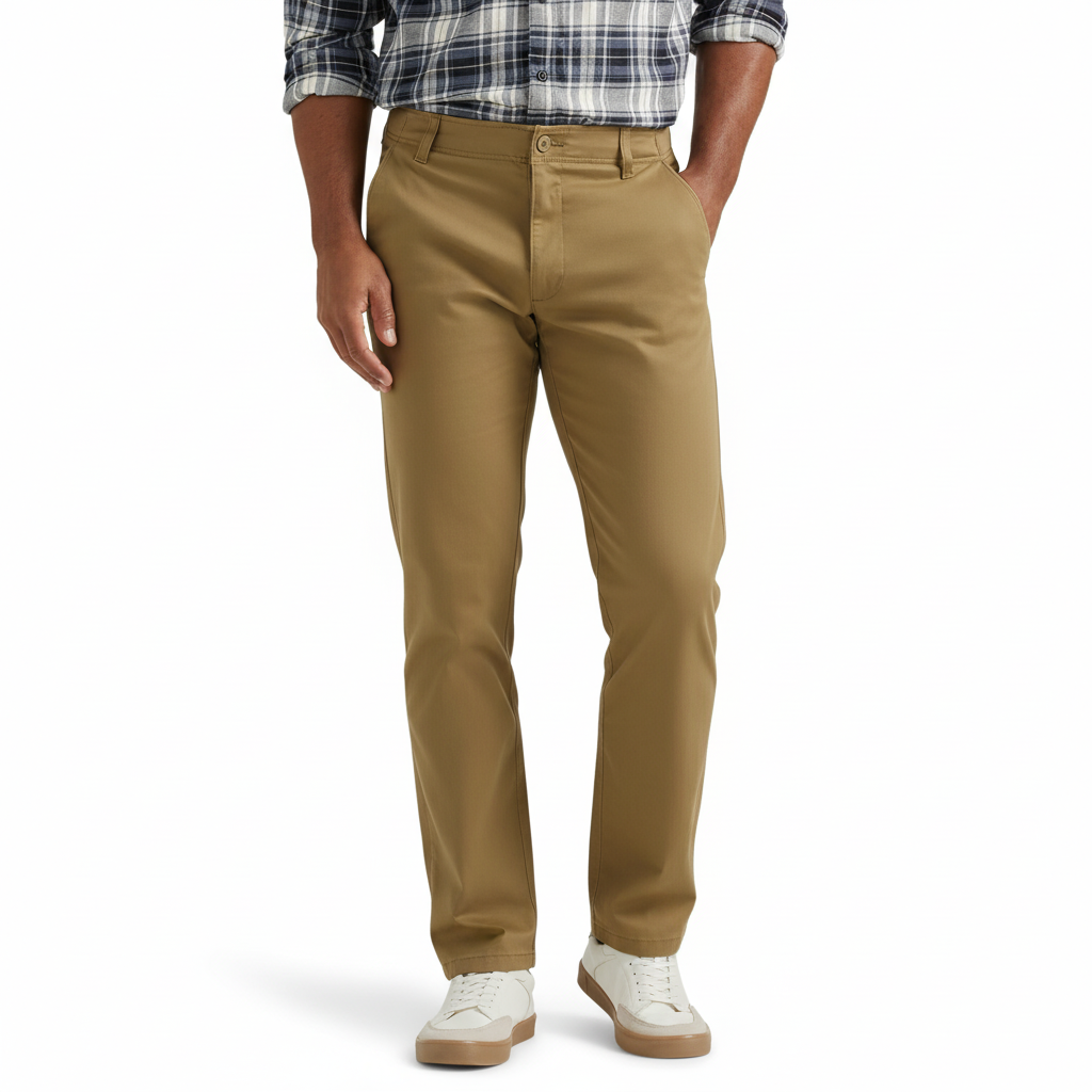 Flat Front Regular Straight Pants