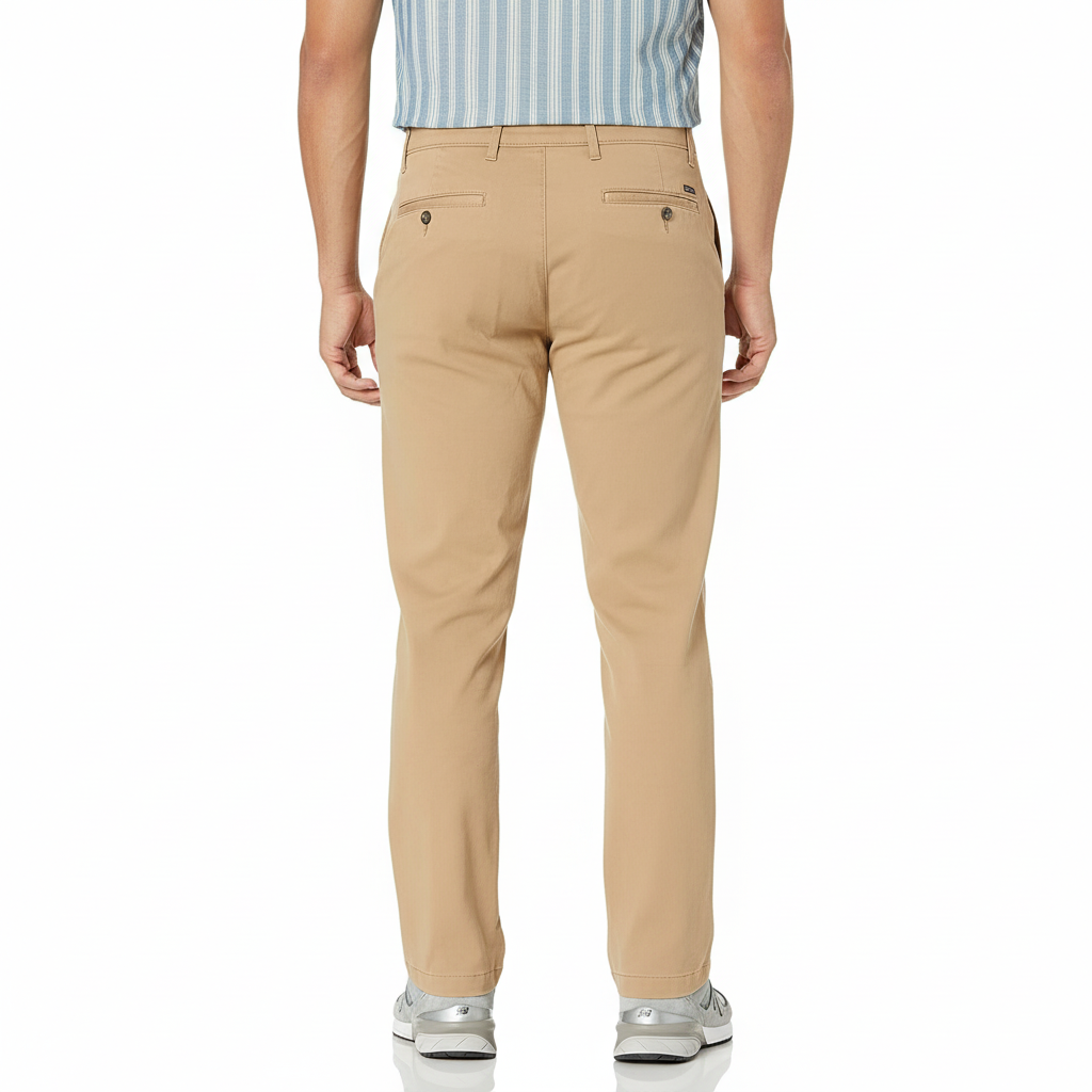 Straight Fit Casual Stretch Chino Pants for Men