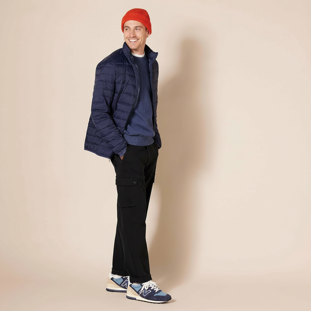 Straight Fit Stretch Cargo Pants for Men