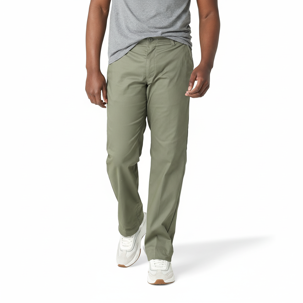 Flat Front Regular Straight Pants