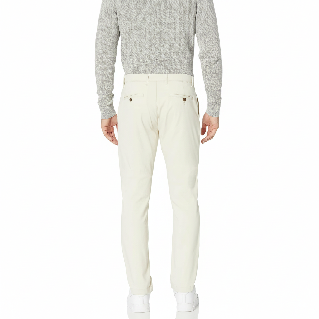 Straight Fit Casual Stretch Chino Pants for Men
