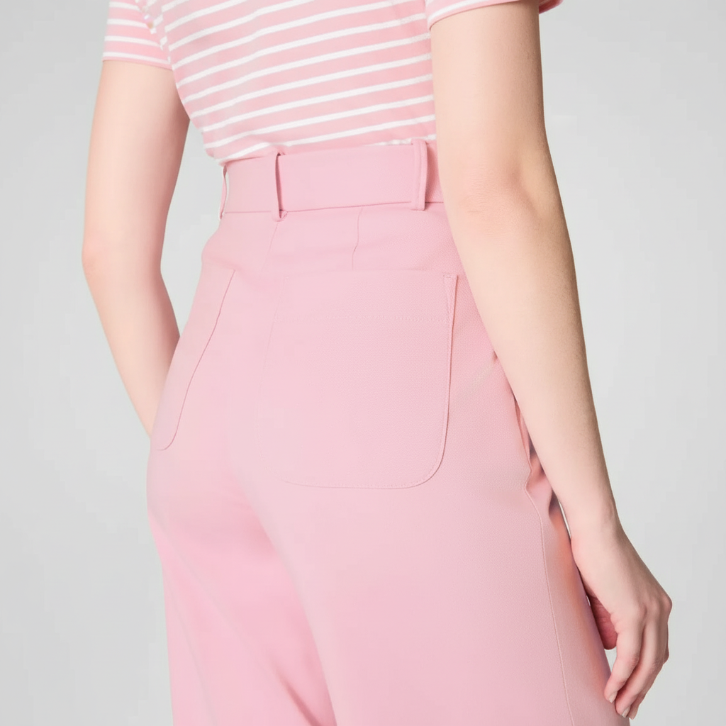 High Rise Stretch Wide Pant With Smoothing Panel